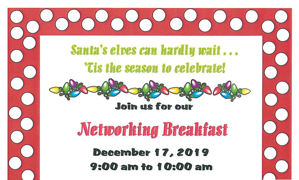 Baywood Crossing December 2019 Networking Breakfast Flyer