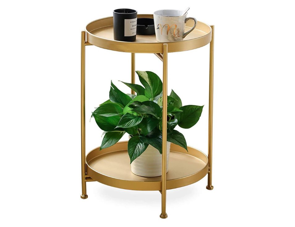 FUNME Gold Folding End Table